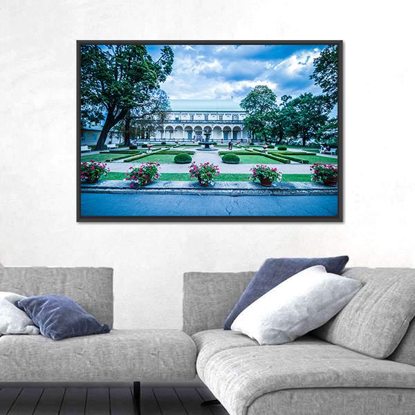 Palace Of Queen Anne At Summer In Prague Canvas Wall Art-3 Horizontal-Gallery Wrap-25" x 16"-Tiaracle