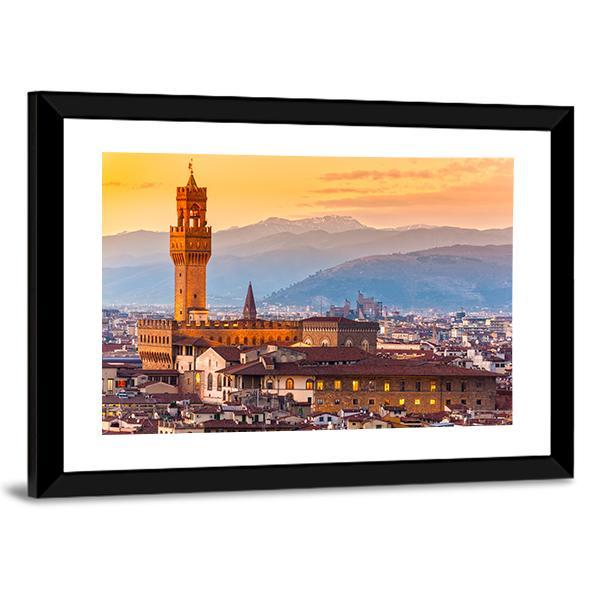 Palazzo Vecchio In Florence Canvas Wall Art-3 Horizontal-Gallery Wrap-25" x 16"-Tiaracle