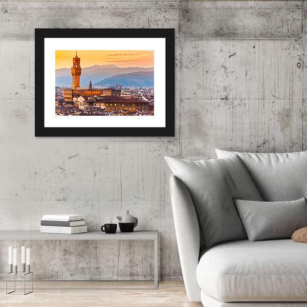 Palazzo Vecchio In Florence Canvas Wall Art-3 Horizontal-Gallery Wrap-25" x 16"-Tiaracle