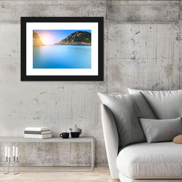 Paleokastritsa Famous Sand Beach Canvas Wall Art-3 Horizontal-Gallery Wrap-25" x 16"-Tiaracle