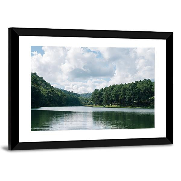 Pang Ung Lake In Maehongson Canvas Wall Art-3 Horizontal-Gallery Wrap-25" x 16"-Tiaracle