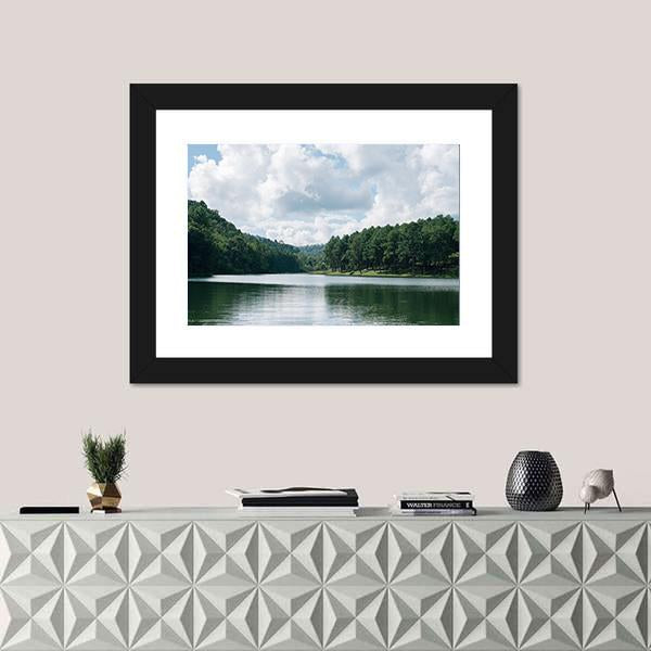 Pang Ung Lake In Maehongson Canvas Wall Art-3 Horizontal-Gallery Wrap-25" x 16"-Tiaracle