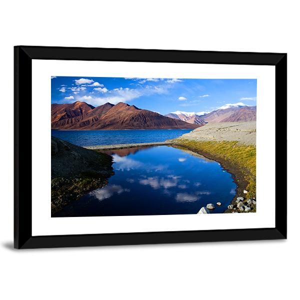 Pangong Lake In Ladakh Canvas Wall Art-5 Horizontal-Gallery Wrap-22" x 12"-Tiaracle