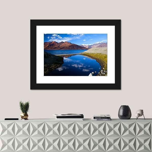 Pangong Lake In Ladakh Canvas Wall Art-5 Horizontal-Gallery Wrap-22" x 12"-Tiaracle