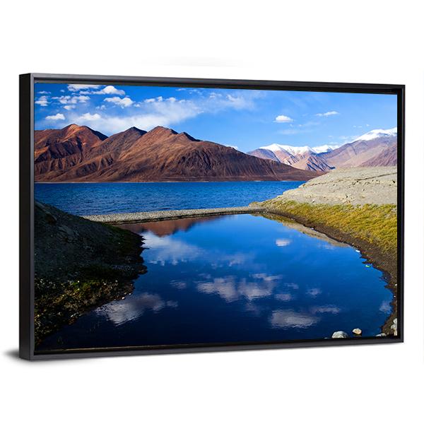 Pangong Lake In Ladakh Canvas Wall Art-5 Horizontal-Gallery Wrap-22" x 12"-Tiaracle