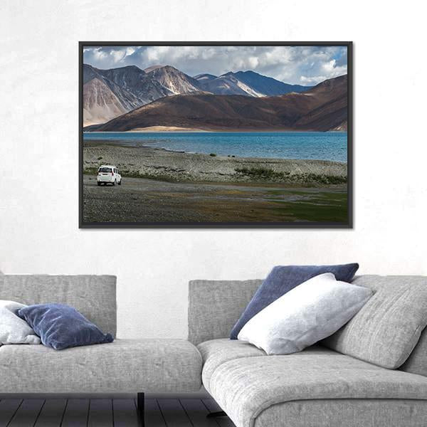 Pangong Lake India Panoramic Canvas Wall Art-1 Piece-36" x 12"-Tiaracle