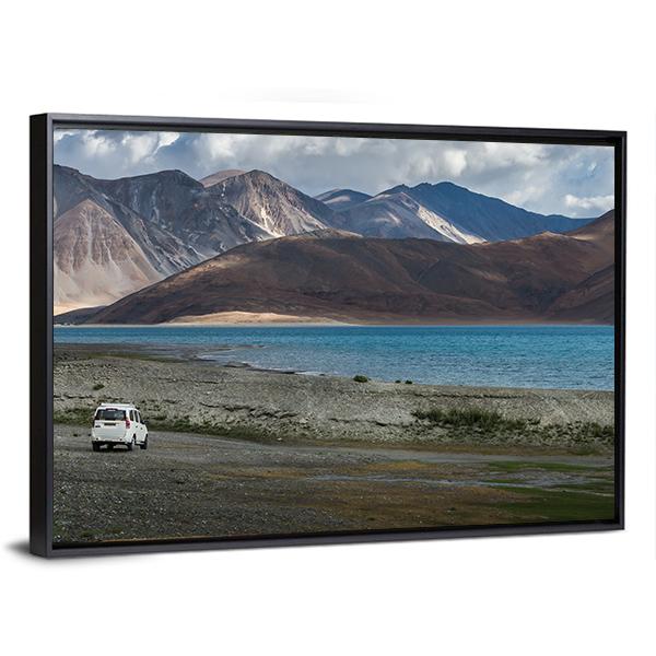 Pangong Lake India Panoramic Canvas Wall Art-1 Piece-36" x 12"-Tiaracle