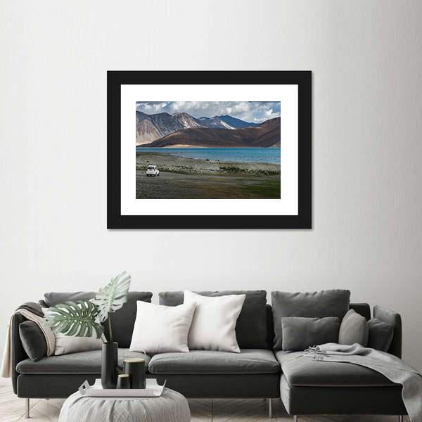 Pangong Lake India Panoramic Canvas Wall Art-1 Piece-36" x 12"-Tiaracle