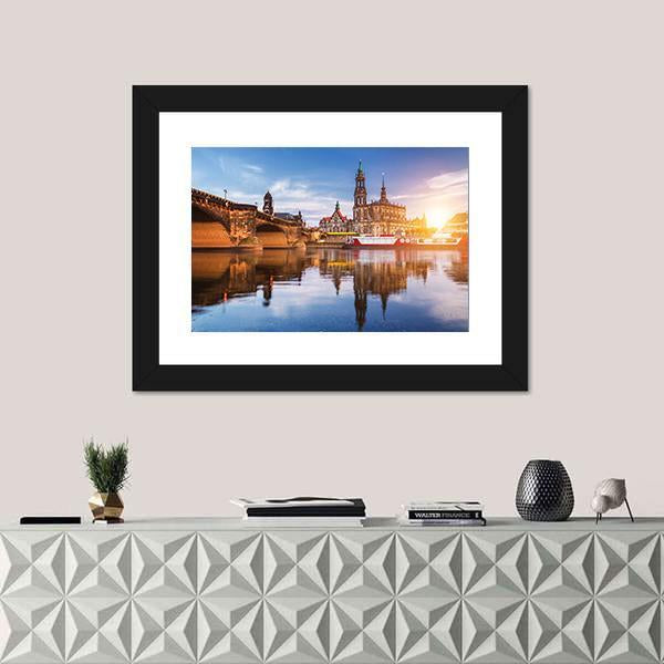 Panorama At Elbe River Canvas Wall Art-5 Horizontal-Gallery Wrap-22" x 12"-Tiaracle