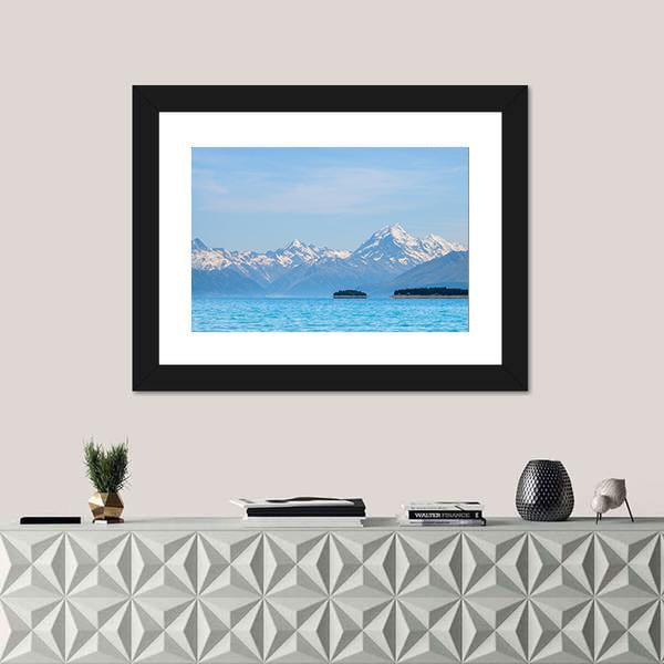 Panorama Of Mt Cook Beside The Lake Canvas Wall Art-1 Piece-Framed Print-20" x 16"-Tiaracle