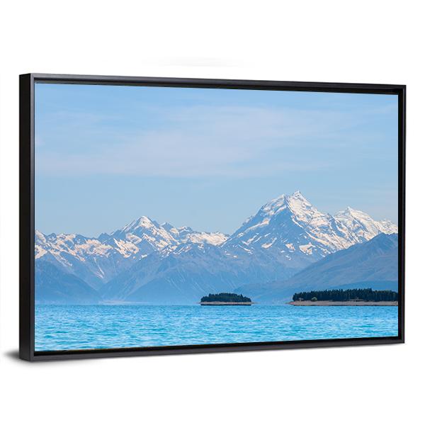 Panorama Of Mt Cook Beside The Lake Canvas Wall Art-3 Horizontal-Gallery Wrap-25" x 16"-Tiaracle
