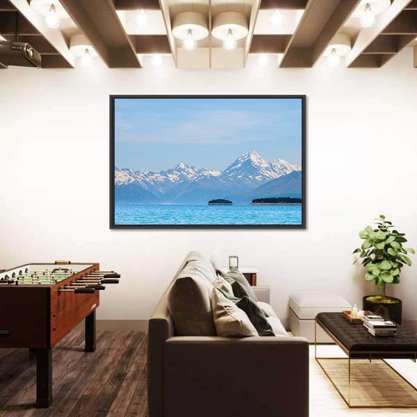 Panorama Of Mt Cook Beside The Lake Canvas Wall Art-3 Horizontal-Gallery Wrap-25" x 16"-Tiaracle