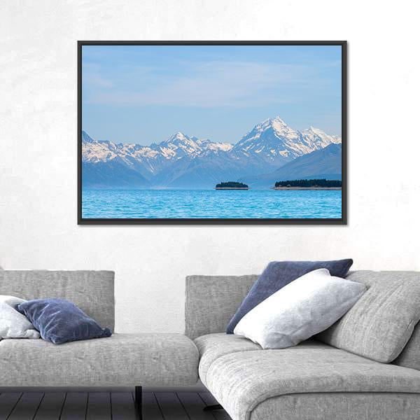 Panorama Of Mt Cook Beside The Lake Canvas Wall Art-3 Horizontal-Gallery Wrap-25" x 16"-Tiaracle