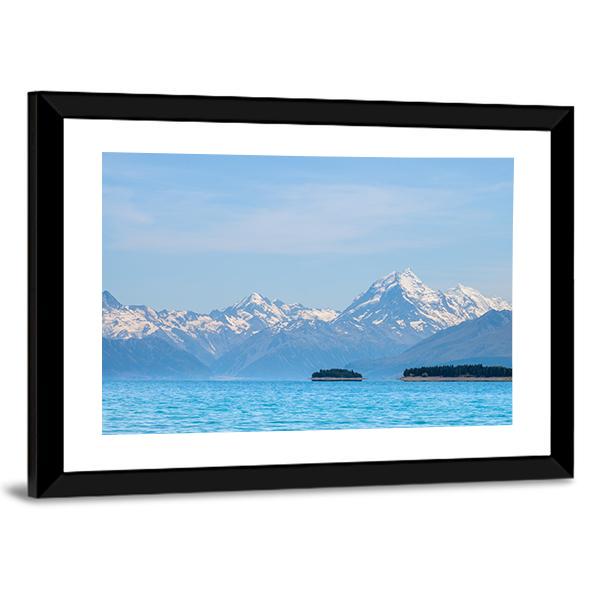 Panorama Of Mt Cook Beside The Lake Canvas Wall Art-3 Horizontal-Gallery Wrap-25" x 16"-Tiaracle