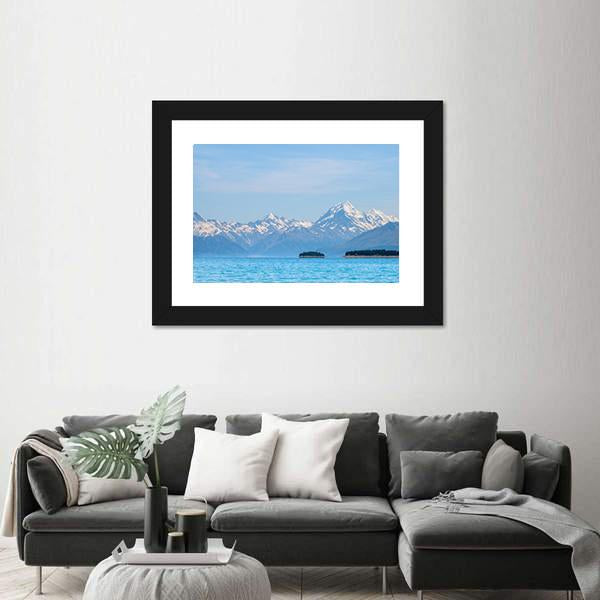 Panorama Of Mt Cook Beside The Lake Canvas Wall Art-3 Horizontal-Gallery Wrap-25" x 16"-Tiaracle