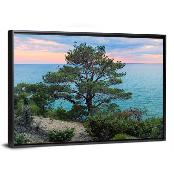 Panorama Of Sea Background In Crimea Russia Canvas Wall Art-3 Horizontal-Gallery Wrap-25" x 16"-Tiaracle