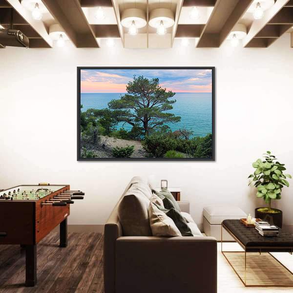 Panorama Of Sea Background In Crimea Russia Canvas Wall Art-3 Horizontal-Gallery Wrap-25" x 16"-Tiaracle