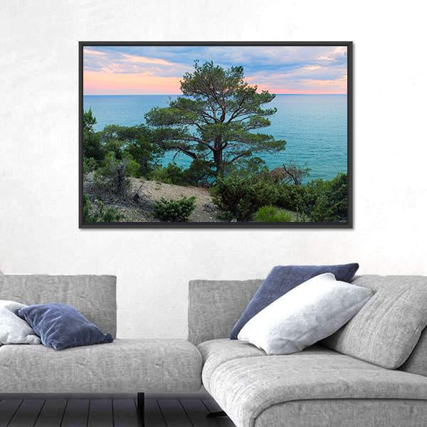 Panorama Of Sea Background In Crimea Russia Canvas Wall Art-3 Horizontal-Gallery Wrap-25" x 16"-Tiaracle
