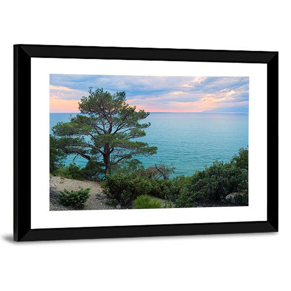 Panorama Of Sea Background In Crimea Russia Canvas Wall Art-3 Horizontal-Gallery Wrap-25" x 16"-Tiaracle