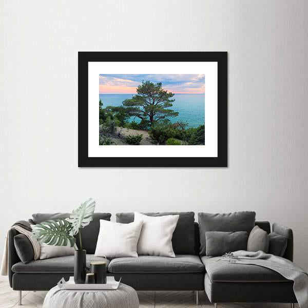 Panorama Of Sea Background In Crimea Russia Canvas Wall Art-3 Horizontal-Gallery Wrap-25" x 16"-Tiaracle