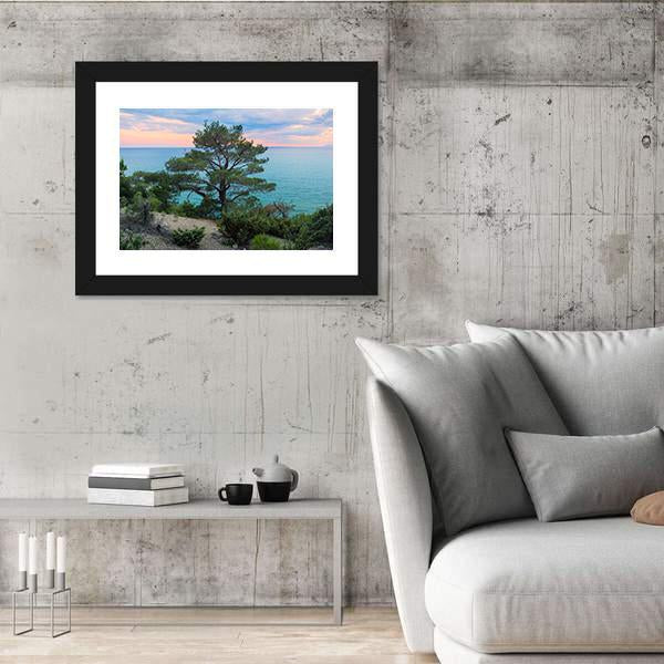 Panorama Of Sea Background In Crimea Russia Canvas Wall Art-3 Horizontal-Gallery Wrap-25" x 16"-Tiaracle