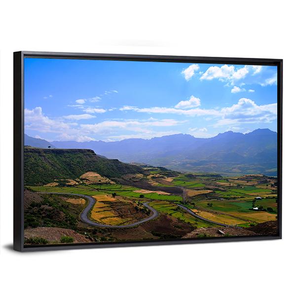 Panorama Of Semien Mountains Canvas Wall Art-3 Horizontal-Gallery Wrap-25" x 16"-Tiaracle