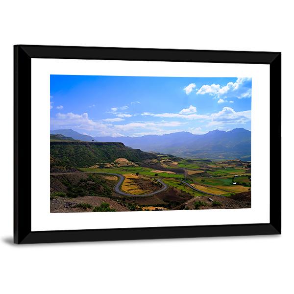 Panorama Of Semien Mountains Canvas Wall Art-3 Horizontal-Gallery Wrap-25" x 16"-Tiaracle