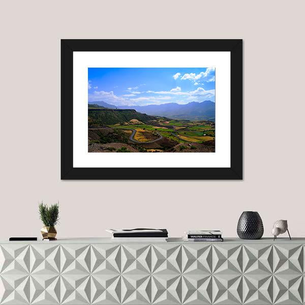 Panorama Of Semien Mountains Canvas Wall Art-3 Horizontal-Gallery Wrap-25" x 16"-Tiaracle