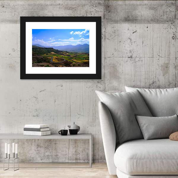 Panorama Of Semien Mountains Canvas Wall Art-3 Horizontal-Gallery Wrap-25" x 16"-Tiaracle