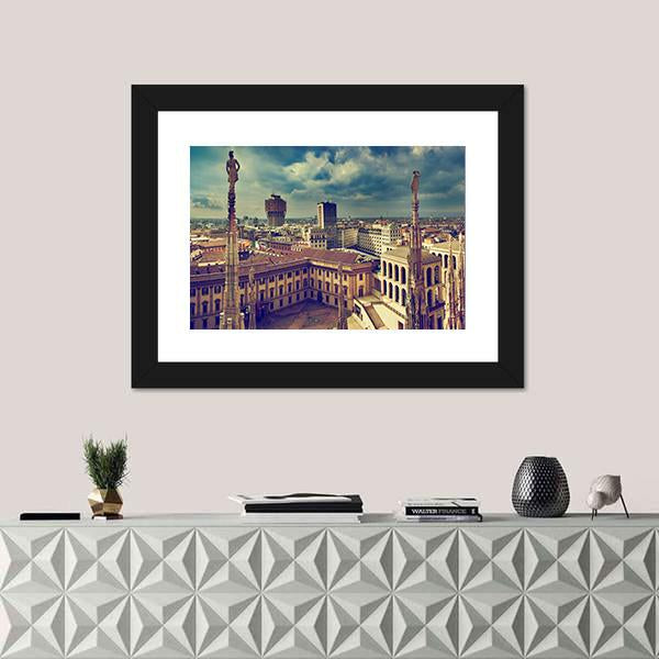 Panorama View Of Milan Canvas Wall Art-3 Horizontal-Gallery Wrap-25" x 16"-Tiaracle