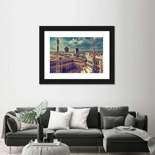 Panorama View Of Milan Canvas Wall Art-3 Horizontal-Gallery Wrap-25" x 16"-Tiaracle