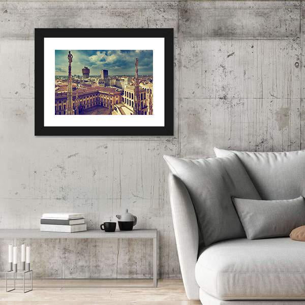 Panorama View Of Milan Canvas Wall Art-3 Horizontal-Gallery Wrap-25" x 16"-Tiaracle