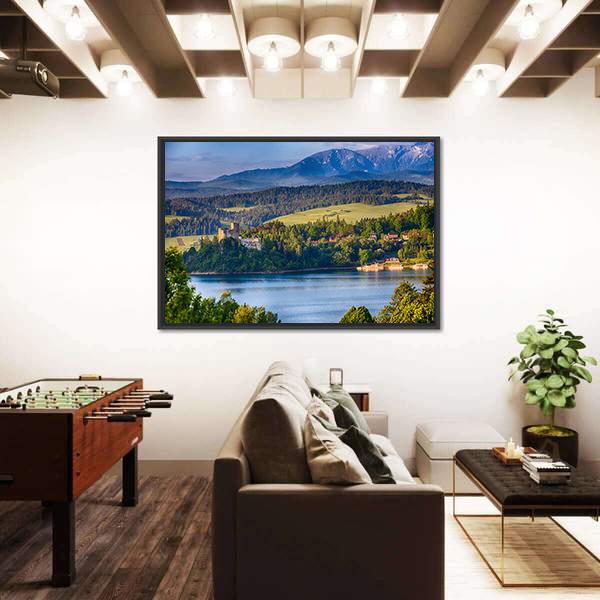 Panoramic Scene In Niedzica Canvas Wall Art-5 Horizontal-Gallery Wrap-22" x 12"-Tiaracle