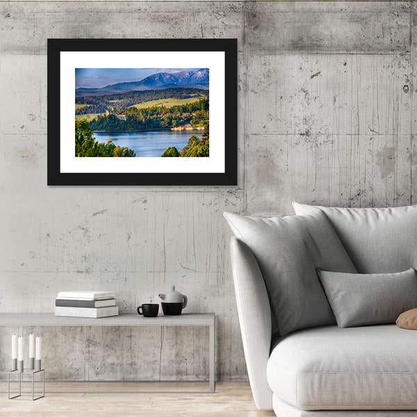 Panoramic Scene In Niedzica Canvas Wall Art-5 Horizontal-Gallery Wrap-22" x 12"-Tiaracle