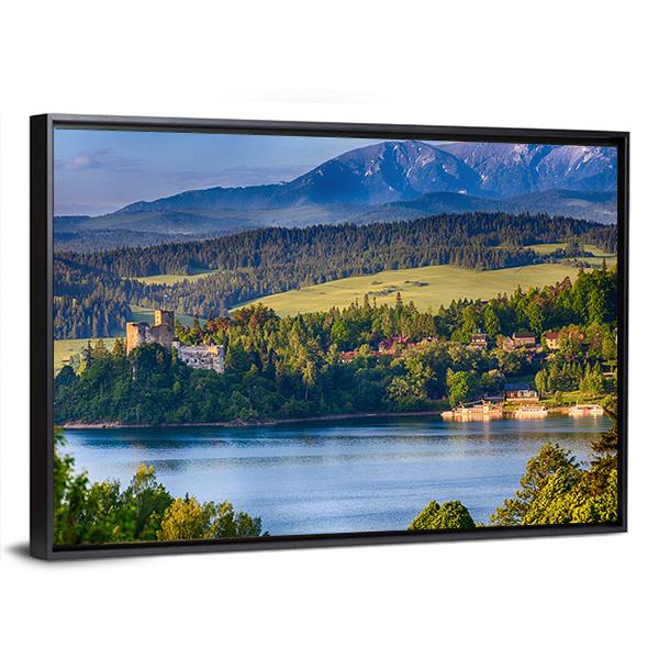 Panoramic Scene In Niedzica Canvas Wall Art-5 Horizontal-Gallery Wrap-22" x 12"-Tiaracle