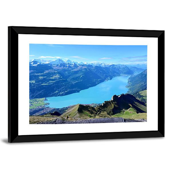 Panoramic View Of Brienz And Mountain Range Canvas Wall Art-3 Horizontal-Gallery Wrap-25" x 16"-Tiaracle