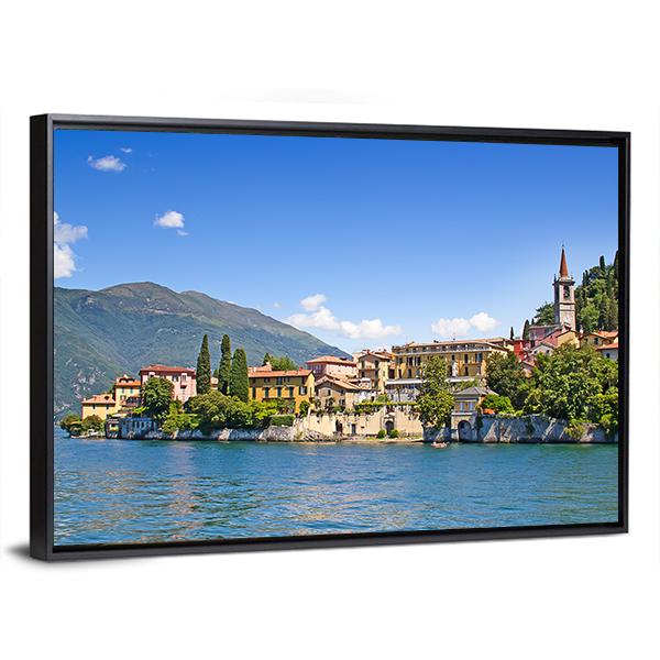 Panoramic View Of Cernobbio Town Como lake Italy Canvas Wall Art-3 Horizontal-Gallery Wrap-25" x 16"-Tiaracle