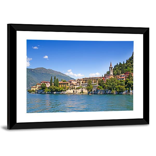 Panoramic View Of Cernobbio Town Como lake Italy Canvas Wall Art-3 Horizontal-Gallery Wrap-25" x 16"-Tiaracle