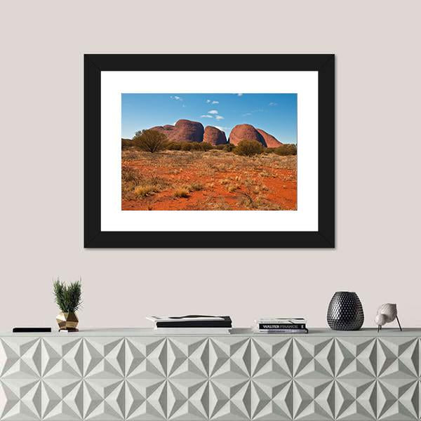 Panoramic View Of Kata Tjuta Canvas Wall Art-1 Piece-Framed Print-20" x 16"-Tiaracle