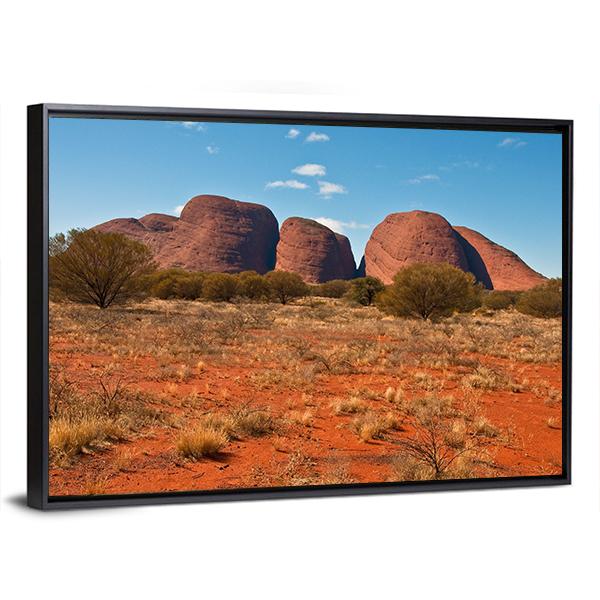 Panoramic View Of Kata Tjuta Canvas Wall Art-3 Horizontal-Gallery Wrap-25" x 16"-Tiaracle