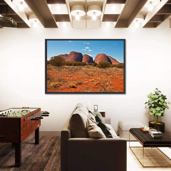Panoramic View Of Kata Tjuta Canvas Wall Art-3 Horizontal-Gallery Wrap-25" x 16"-Tiaracle
