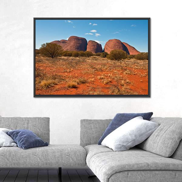Panoramic View Of Kata Tjuta Canvas Wall Art-3 Horizontal-Gallery Wrap-25" x 16"-Tiaracle