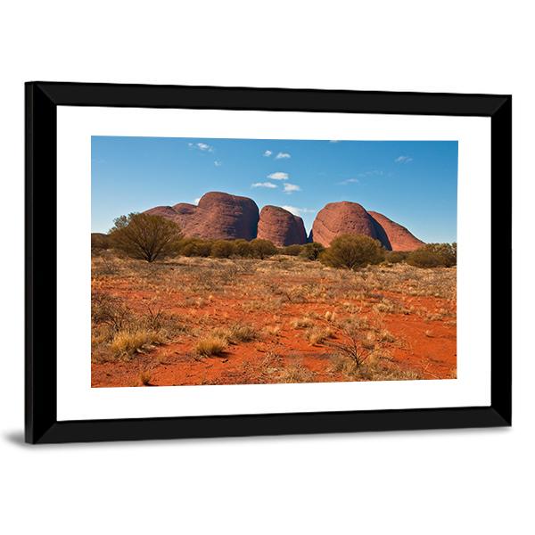 Panoramic View Of Kata Tjuta Canvas Wall Art-3 Horizontal-Gallery Wrap-25" x 16"-Tiaracle