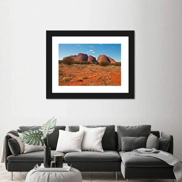 Panoramic View Of Kata Tjuta Canvas Wall Art-3 Horizontal-Gallery Wrap-25" x 16"-Tiaracle