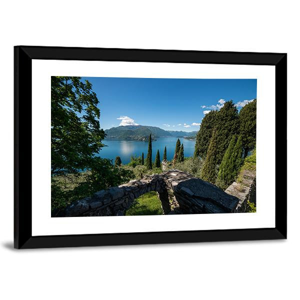 Panoramic View Of Lake Como Canvas Wall Art-3 Horizontal-Gallery Wrap-25" x 16"-Tiaracle