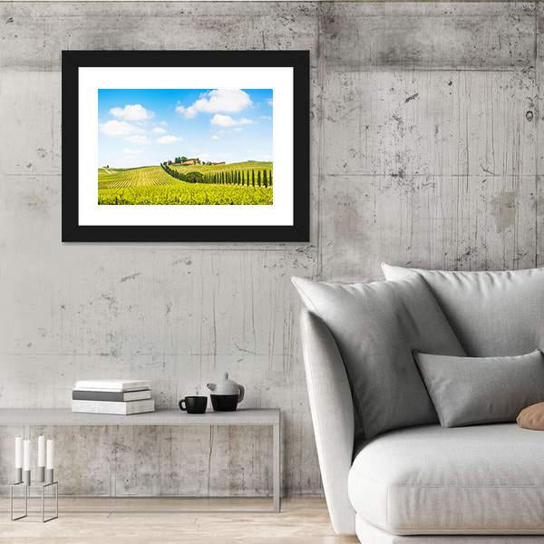 Panoramic View Of Scenic Tuscany Landscape Canvas Wall Art-3 Horizontal-Gallery Wrap-25" x 16"-Tiaracle