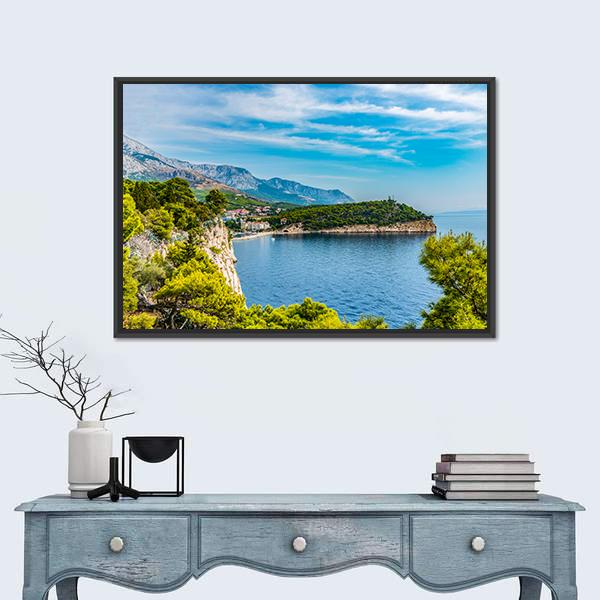 Panoramic View Of The Old Town Croatia Canvas Wall Art-1 Piece-Floating Frame-24" x 16"-Tiaracle