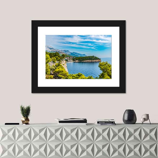 Panoramic View Of The Old Town Croatia Canvas Wall Art-1 Piece-Framed Print-20" x 16"-Tiaracle