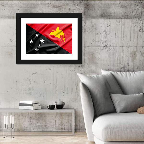 Papua New Guinea Flag Canvas Wall Art-5 Horizontal-Gallery Wrap-22" x 12"-Tiaracle