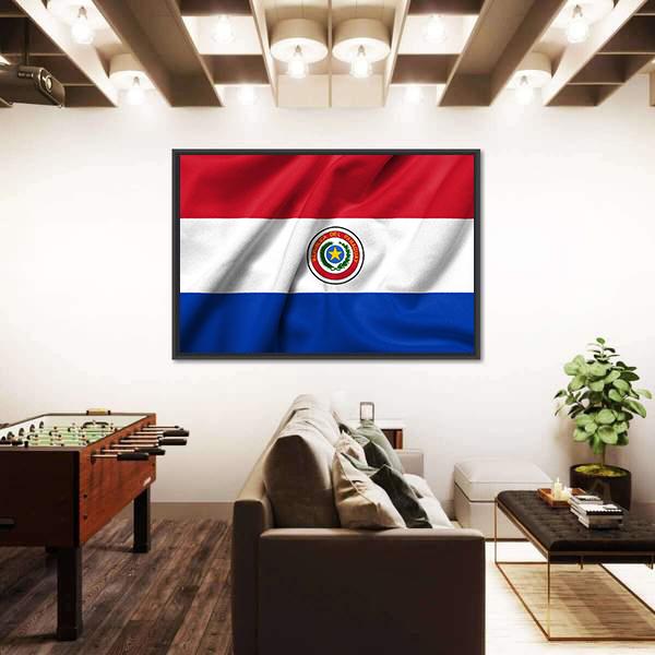 Paraguay Flag Canvas Wall Art-5 Horizontal-Gallery Wrap-22" x 12"-Tiaracle